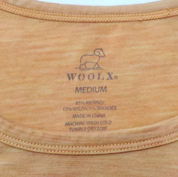 WOOLX Women's Merino Wool Base Layer Top Shirt Yellow Long Sleeve Thermal Size M - Picture 2 of 8